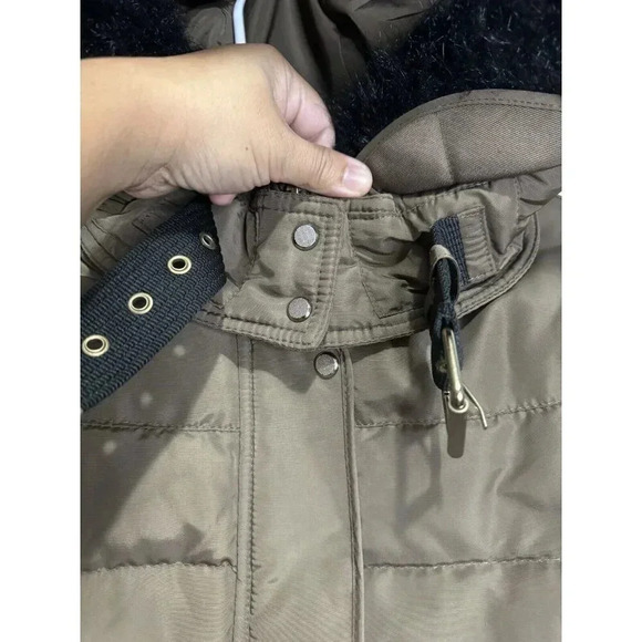 ZARA Faux Fur Hooded PUFFER DOWN Parka Anorak Jacket Medium Outdoor Hike Travel - Picture 6 of 13